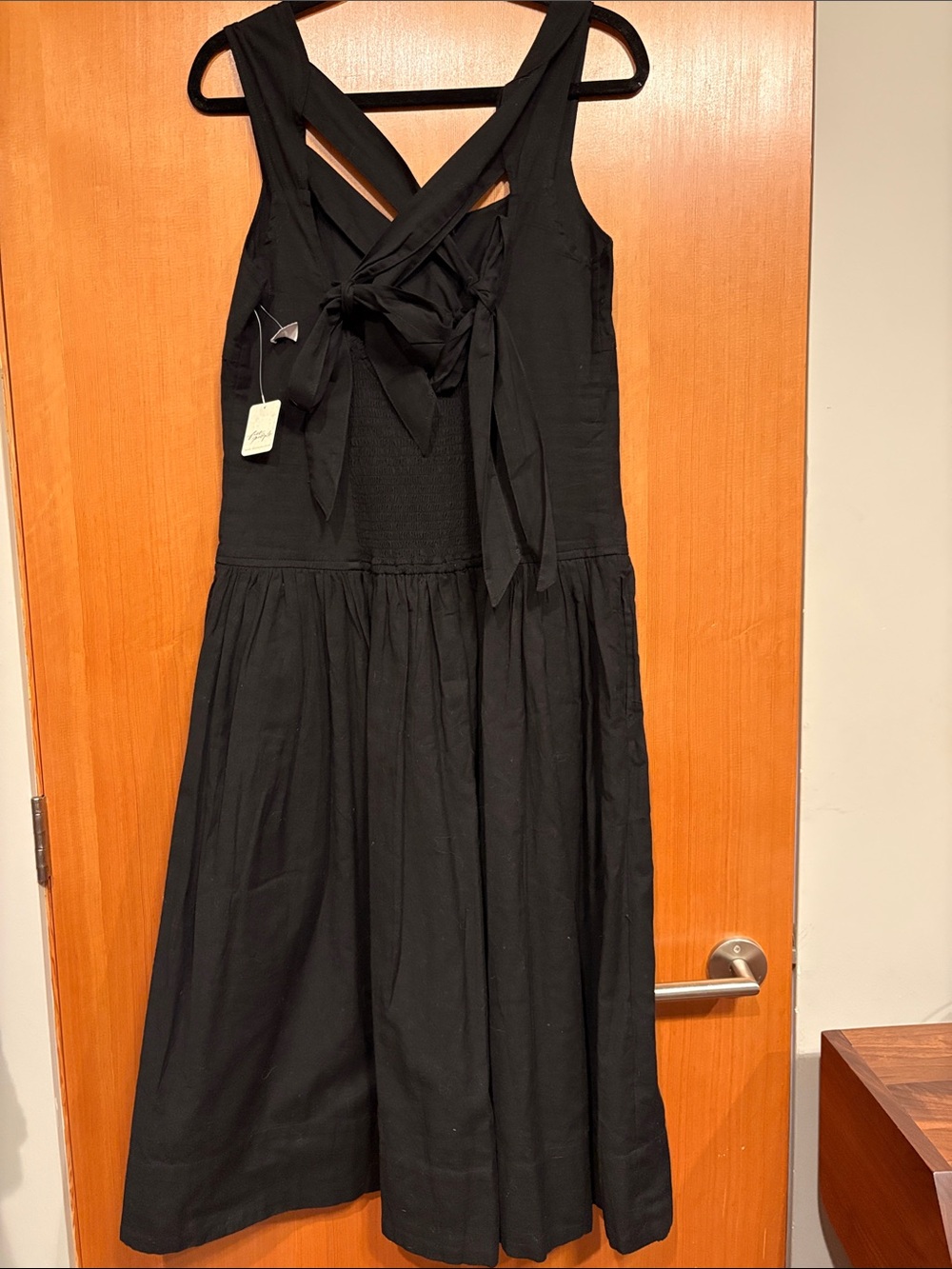 Free People Black Sleeveless Midi Dress with Pockets - Picture 3 of 5